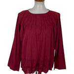 United Colors Of Benetton  Top Small Red Long Sleeve Flowy Stretch Basic Photo 0