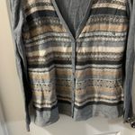 Foxcroft  Grey/Tan Striped V Neck Button cardigan Photo 4
