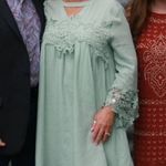 Tassels N Lace Minty Green Lace Detailed Long Sleeve Dress Photo 8