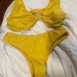 Yellow Front Tie Bikini Size M Photo 0