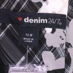Denim 24/7 Black White Floral Blazer, 14W Size undefined Photo 5