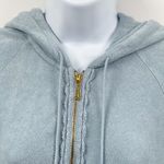 Juicy Couture Terry Cloth Y2K 2000s Zip Up Jacket Hoodie Top Blue Medium Logo Photo 4