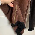 Velvet By Graham And Spencer  Brown Cashmere Sweater With Zipper Side Photo 5