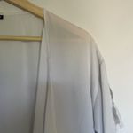 Sheer short sleeved white women's size medium cardigan style top casual light Photo 1