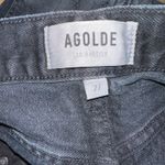 AGOLDE 90s Short Pinch Waist 27 Black High Rise Button Fly Raw Hem Jorts Shorts Photo 8