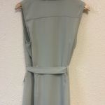 Sharagano Wrap-Front Trench Dress | Sage Green Size 12 Sleeveless Midi Photo 6