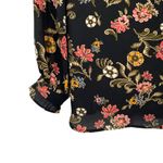 Premise  Black Floral Blouse Long Sleeve Ruffle Flowy Tunic Top Size 1X Photo 1