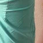 Xhilaration Y2K Aqua Blue‎ Halter Dress Brown Trim Floral Design Summer Mini Dress Photo 2