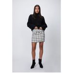 NEW SISTER JANE supper club mini tweed skirt in black/ivory Size L Photo 2