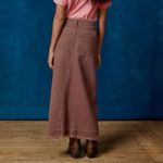 Urban Outfitters Mandi Denim Long Maxi Skirt Small Women’s Wine Photo 6