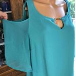 Tacera Turquoise Cold Shoulder dress Keyhole Detail 1X Photo 1