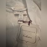 Charter Club  100% X Small White Romantic Flora Embroidered Robe Cottagecore Photo 9