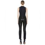 Alice + Olivia Stacy Vegan Faux Leather Ankle Pants Straight Leg Black 10 Photo 2