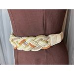 belt rope braided boho white gray peach gold 1980s Photo 2