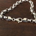  Rolo Link Italian Bracelet With Sterling Silver Cross Charm Photo 4