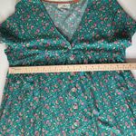 Natural Life  Avery Midi Dress Medium Turquoise Floral Border Button Front Flowy Photo 10