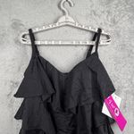 Fit 4 U Swimsuit 10 Black Tiered Ruffle Swimdress Shorts Modest Neutral Minimal Photo 3