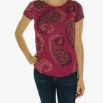 Lucky Brand Shadow Paisley T-shirt Raspberry Sz Medium Photo 10
