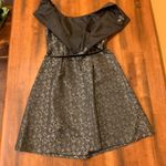 Black Label By Evan-Picone Dress 4 Black Gray Silver Black Patton Belt Photo 8