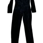 Ann Taylor Vintage 1990’s  black velvet full Catsuit Bodysuit Zenrai  Size small Photo 12