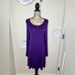 Zenana Outfitters Tunic Swing Long Sleeve Vibrant Purple Dress in Size M Photo 2