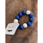 Charlie Paige NWT  Beaded Necklace and Bracelet Set Navy White Wood Beads Photo 3