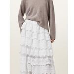 ALLSAINTS Lizi Tiered Lace Maxi Skirt in Chalk White Size US 6 Photo 8