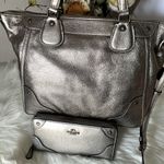 Coach RARE  Mickie Silver Metallic
Satchel and  Rare Matching Wallet Photo 1