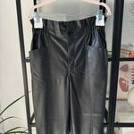 Madewell Black Faux Vegan Leather Pull-On High Rise Paperbag Pants Women’s 8 Photo 3
