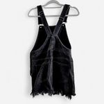 Free People  Black Distressed Overall Mini Dress – Indie Grunge sz 4 Photo 4