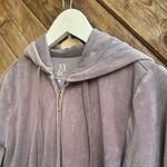 NY&Co gray Velour Tracksuit with zip up Hoodie pull on flare pants Y2K small Photo 2