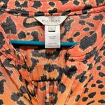 Multiples  Women Leopard Ombre Gradient Button Down Long Sleeve Shirt Top Size L Photo 1