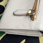 Prada  Beige Saffiano Leather Double Snap Long Wallet Photo 3