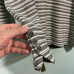 Talbots  Women's Dark Green Striped High Neck Long Sleeve Knit Top Size L Photo 7