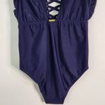 Nicole Miller Navy One-Piece Swimsuit NWT Size 6 Navy Swimwear Photo 2
