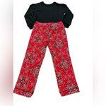 PJ Salvage Long Sleeve Top & Paisley Pants Pajama Set, Large, NWOT Black Photo 1