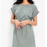 Loft  Mini Geo Pocket Tee Green Lattice Casual Knit Dress Size XXL NEW Classic Photo 0