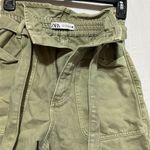ZARA  Olive Green High-Waisted Women's Shorts‎ size 0 Photo 3