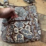 Vera Bradley | Brown Blue Retired Slate Blooms Pattern Crossbody Purse Photo 1