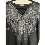 Canyon River Blues Vintage Womens Y2K Blue Canyon 2X Black‎ Top Shirt Embellished Romantic Grunge Photo 1