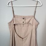 LPA Janina Side Slit Open Back Square Neck Midi Dress Sand Beige XL Photo 6