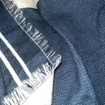 Woolrich  OS shawl blanket women’s textured wrap blue gray pre owned Photo 4