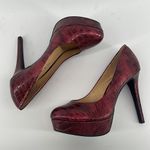 Gianni Bini  wine red faux python print metallic platform heel heels shoes NWOT Photo 9