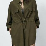 ZARA  Flowing Overshirt Dress / Jacket - Khaki - Size S Photo 0