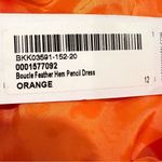 Karen Millen Boucle Feather Hem Pencil Dress Womens 8 Orange Glam Party Feminine Photo 9