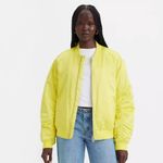 Levi's NWT Relaxed Bomber Jacket Ruched Sleeve Yellow Photo 1