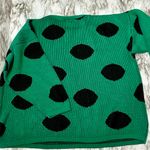 Bold Green and Large Black Polka Dot Sweater 80s Vintage Oversized Vibrant Cool Size undefined Photo 6
