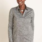 Chico's Women's size 2 / 12 / 14 Brown Cheetah Animal Print Button Down Shirt Photo 0