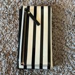 Kate Spade Striped black and white, shiny card wallet Photo 3