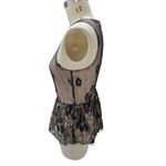 Sugar Lips Black Nude Lace Peplum Top Sz L Photo 1